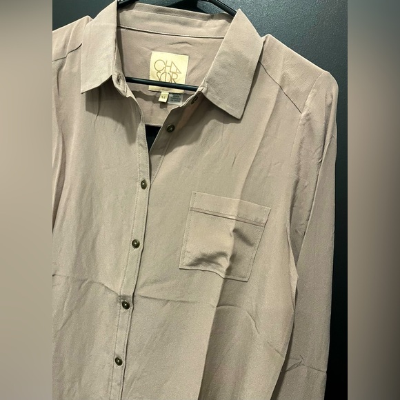 Chaser Sheer Collared Button-up with Cut-out Back… - Picture 5 of 8